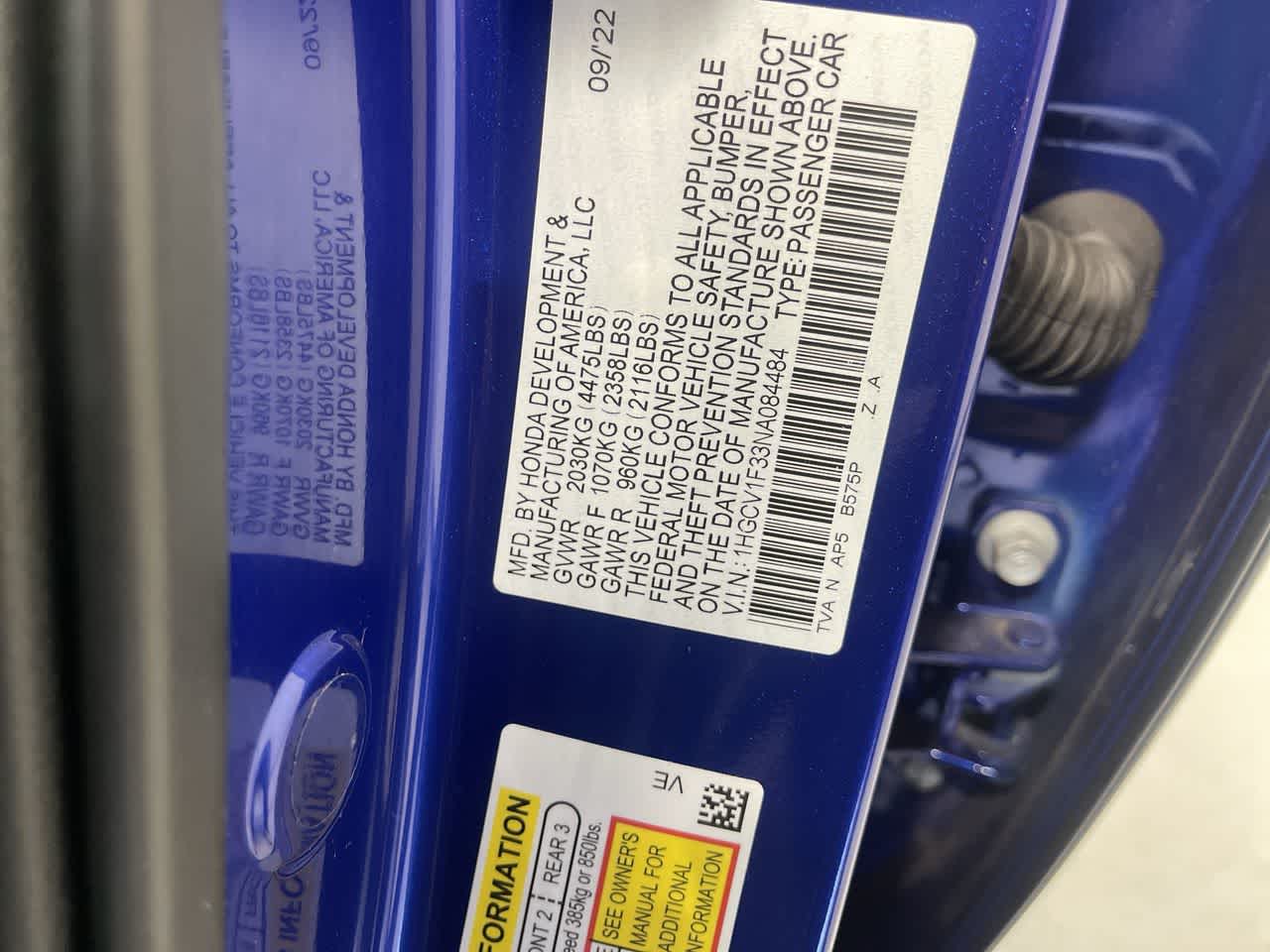 2022 Honda Accord Sport