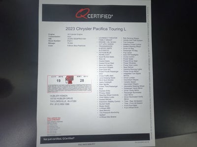 2023 Chrysler Pacifica Touring L