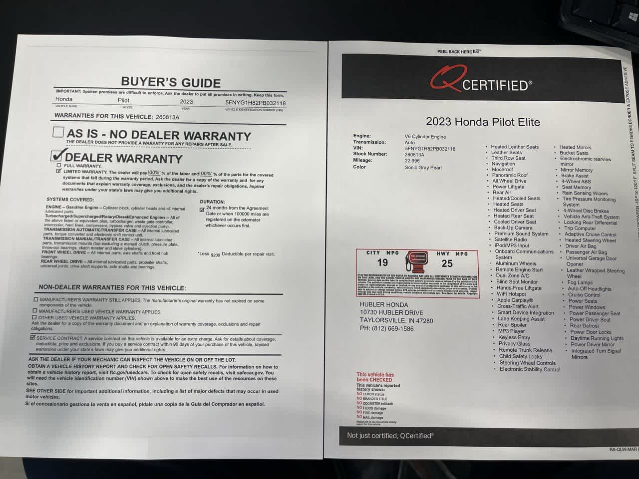2023 Honda Pilot Elite