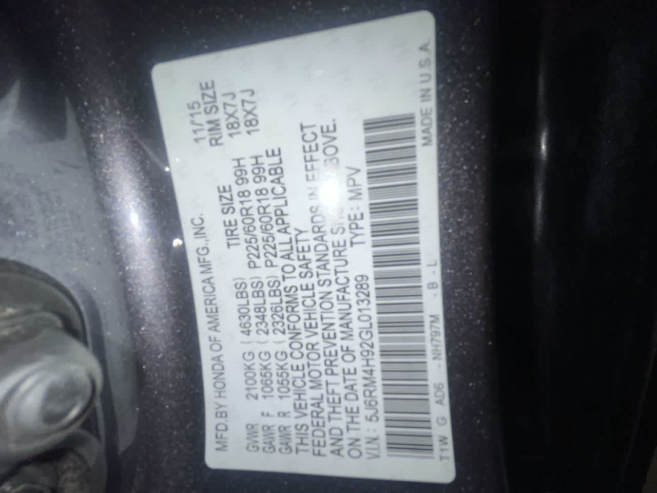 2016 Honda CR-V Touring