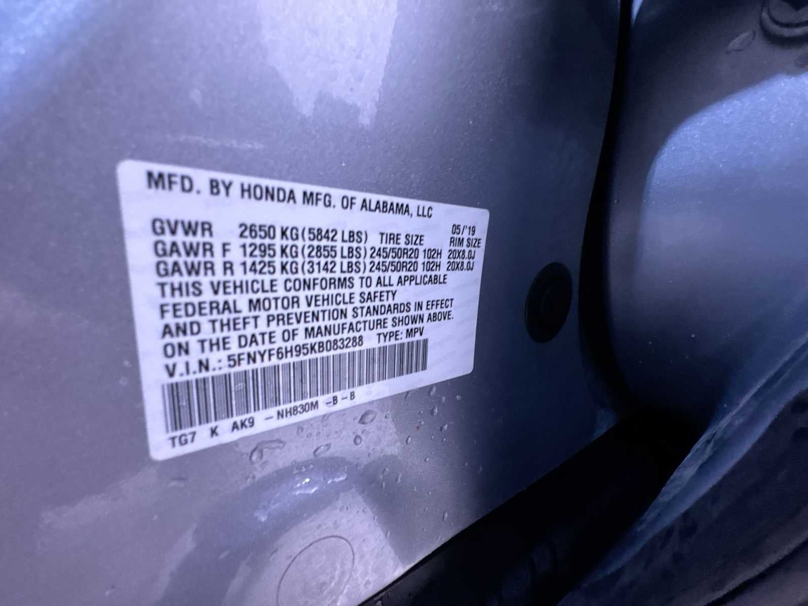 2019 Honda Pilot Touring 8-Passenger