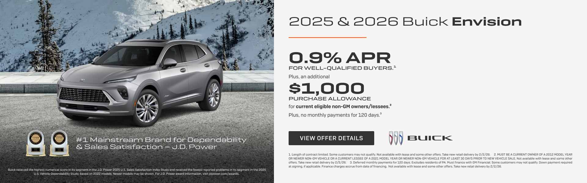 0.9% APR 
FOR WELL-QUALIFIED BUYERS.1

Plus, an additional $1,000 PURCHASE ALLOWANCE for current ...